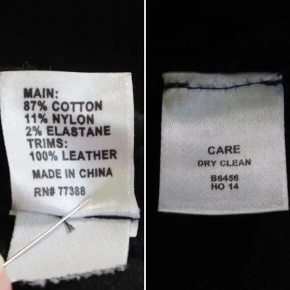 Madewell Size S Leather Trim Pique Ponte Knit Dress Boxy Fit Black - Picture 12 of 12